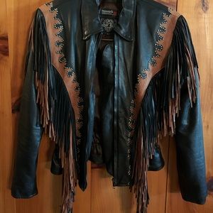 Leather Gallery Fringe Motorcycle Jacket